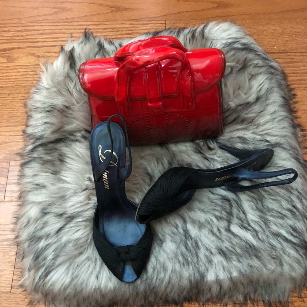 Host Pick🛍 Blk Delman Sling Back Stilettos